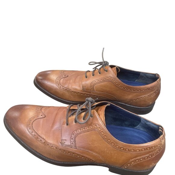 Cole Haan Mens Brown Leather Wingtip Oxford Shoes Size 12M SKU 9413 - Picture 4 of 16